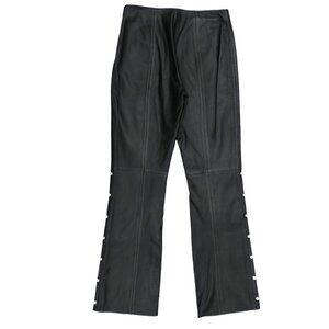 Leather Rhinestone Pants Vintage 90s Cache Dark Side Zip Boot Leg Western 10